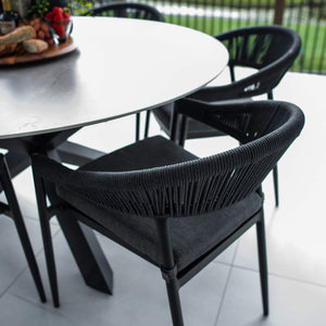 best-outdoor-furniture-Kiara Rope Malibu Round - 7pce (150x150) - Outdoor Dining Set #color_BLACK