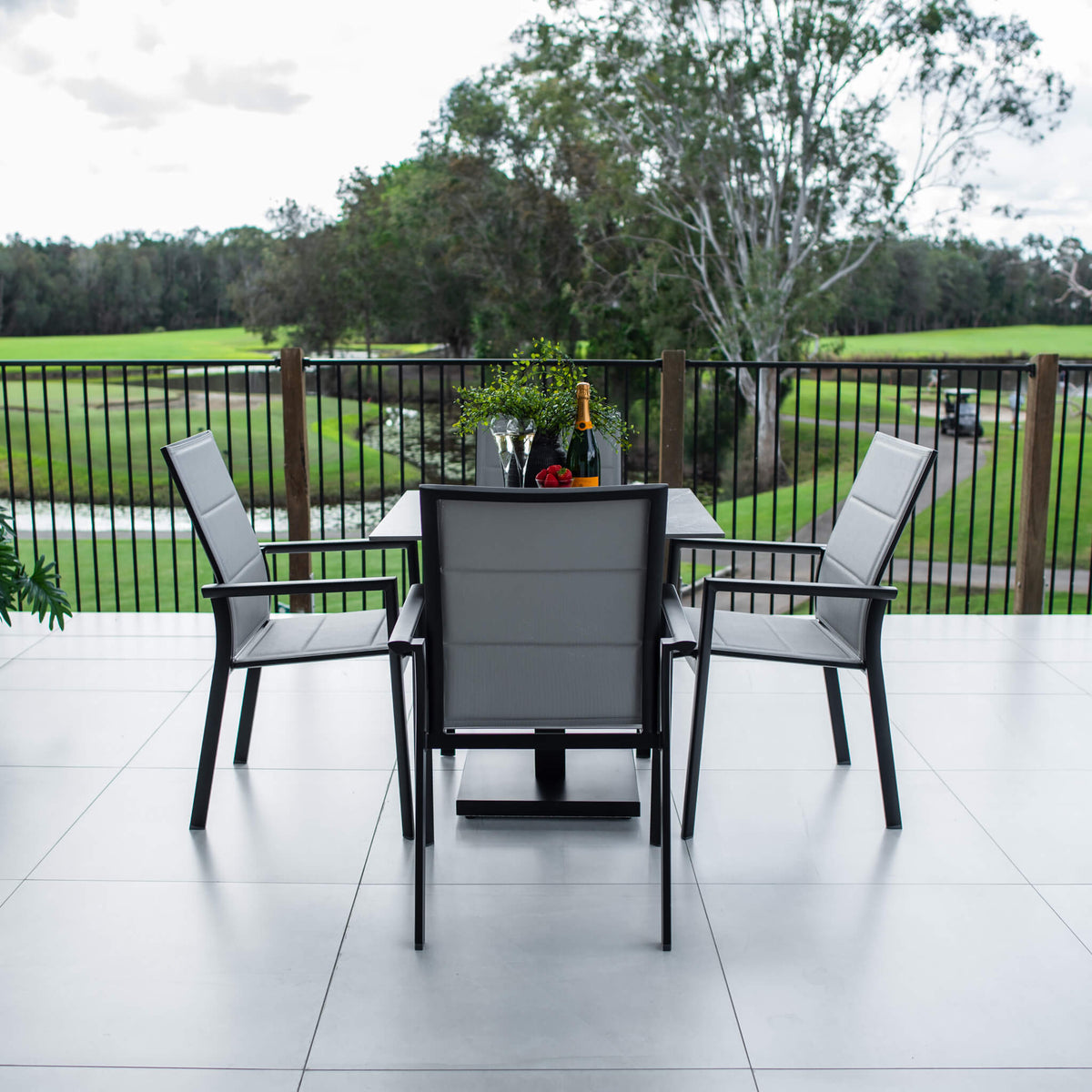 best-outdoor-furniture-Margot Lennox - 5pce (80x80) - Outdoor Bistro Set #color_BLACK