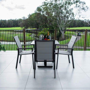 best-outdoor-furniture-Margot Lennox - 5pce (80x80) - Outdoor Bistro Set #color_BLACK