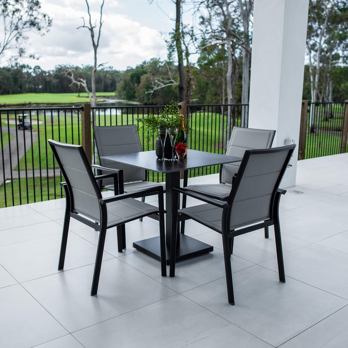 best-outdoor-furniture-Margot Lennox - 5pce (80x80) - Outdoor Bistro Set #color_BLACK