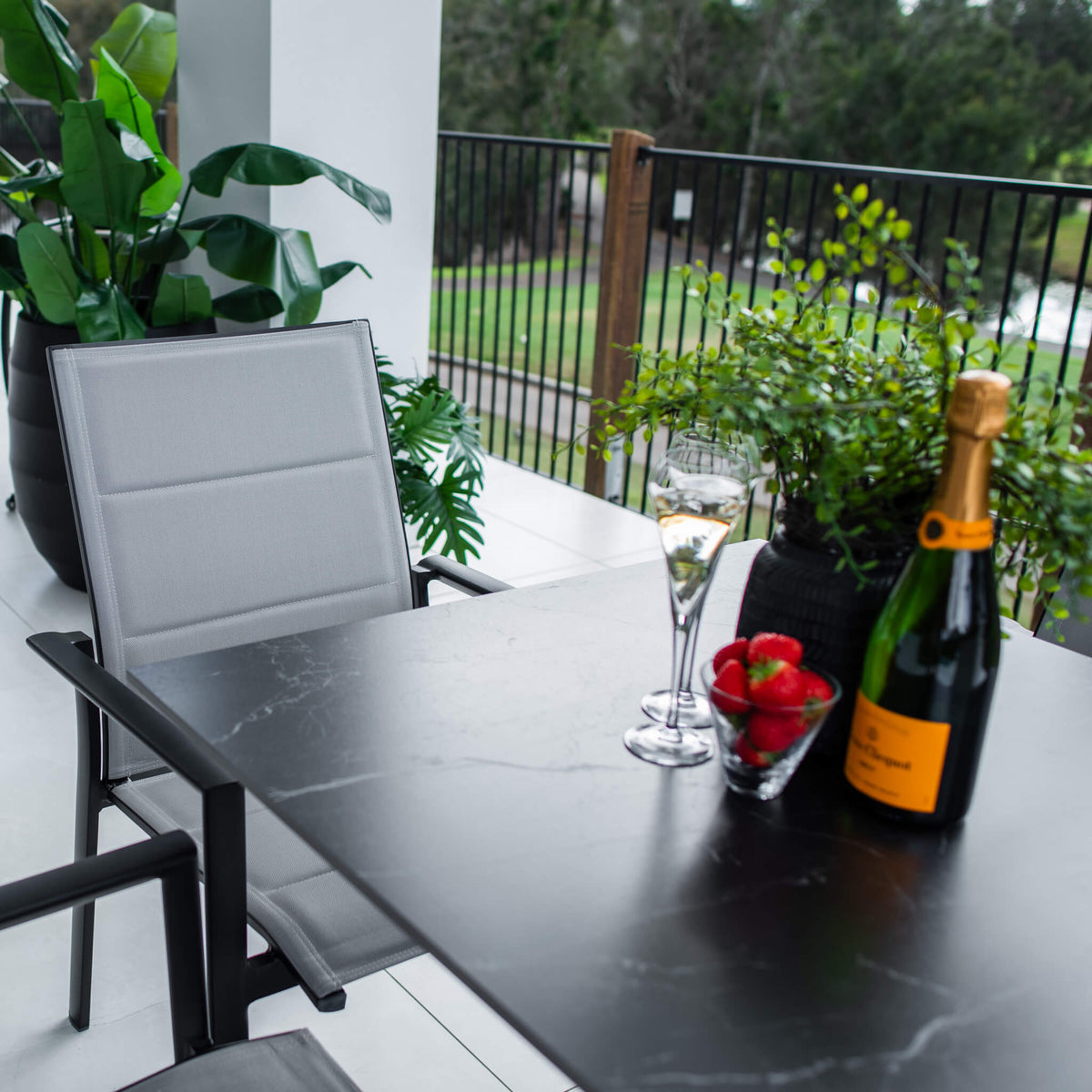 best-outdoor-furniture-Margot Lennox - 5pce (80x80) - Outdoor Bistro Set #color_BLACK