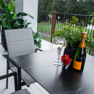 best-outdoor-furniture-Margot Lennox - 5pce (80x80) - Outdoor Bistro Set #color_BLACK