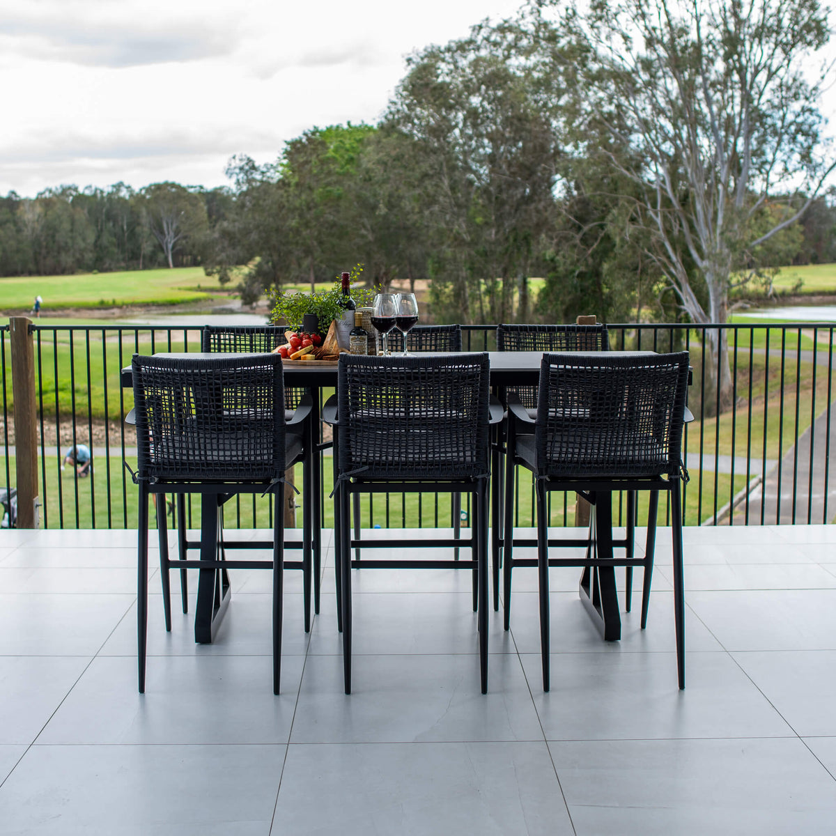 Vienna Rope Malibu - 7pce (200x65) - Outdoor Bar Set