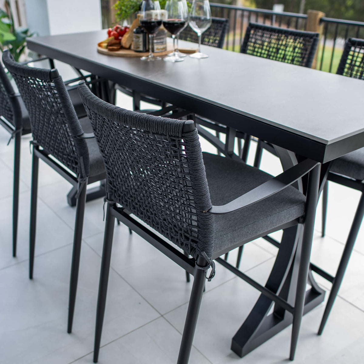Vienna Rope Malibu - 7pce (200x65) - Outdoor Bar Set