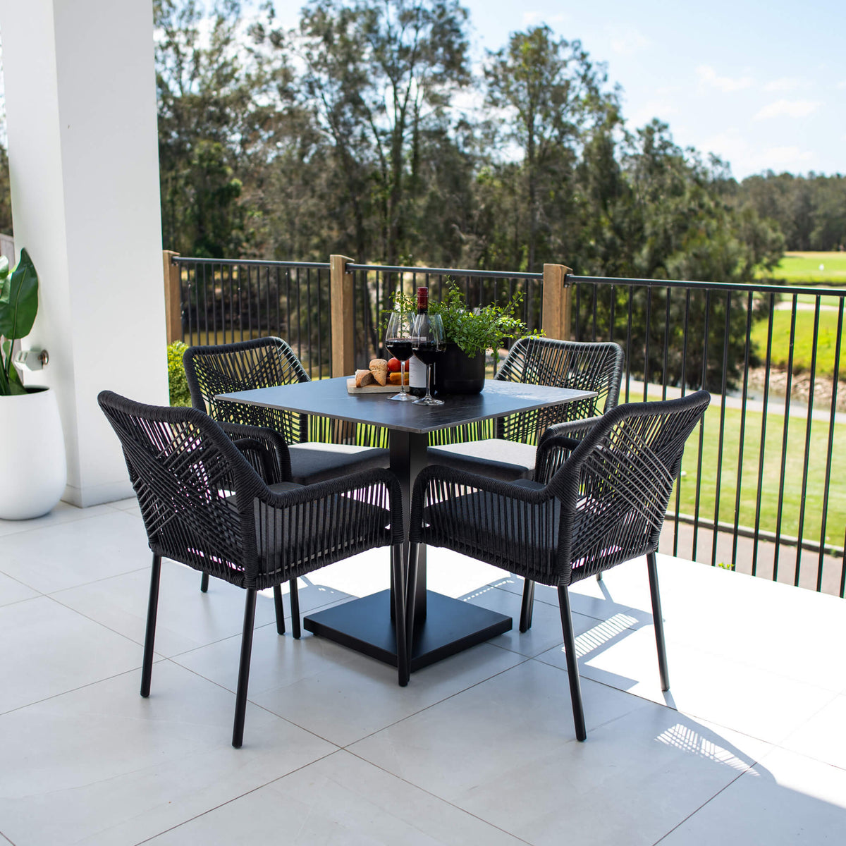 Bella Rope Lennox - 5pce (80x80) - Outdoor Dining Set