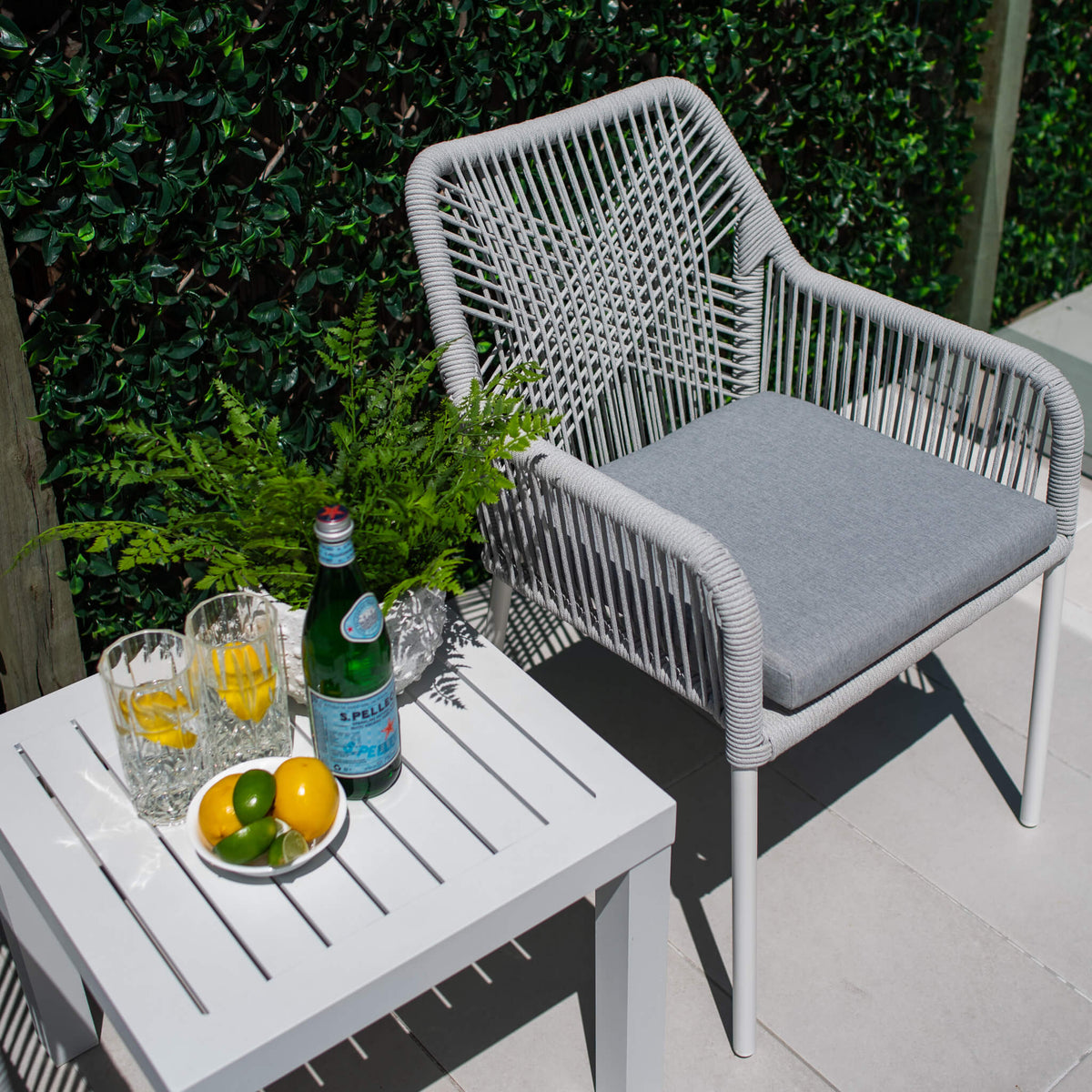 Bella Rope Slat - 3pce - Outdoor Bistro Set