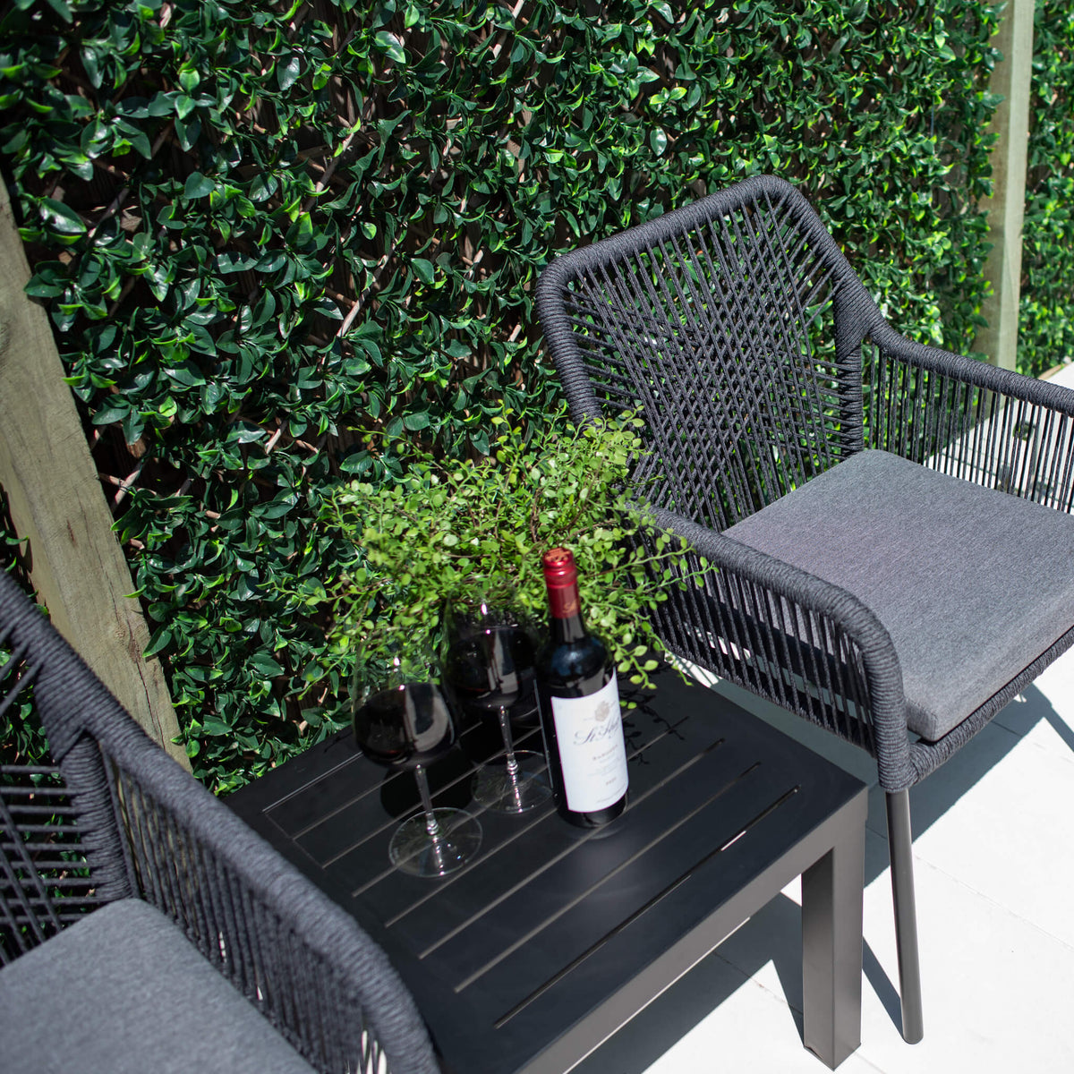 Bella Rope Slat - 3pce - Outdoor Bistro Set