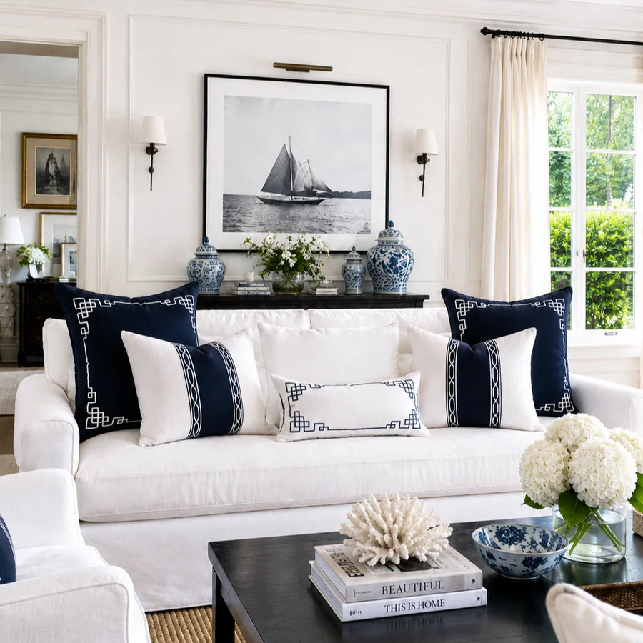 Linen Bedford Blanc - Indoor Cushion (30 x 50)