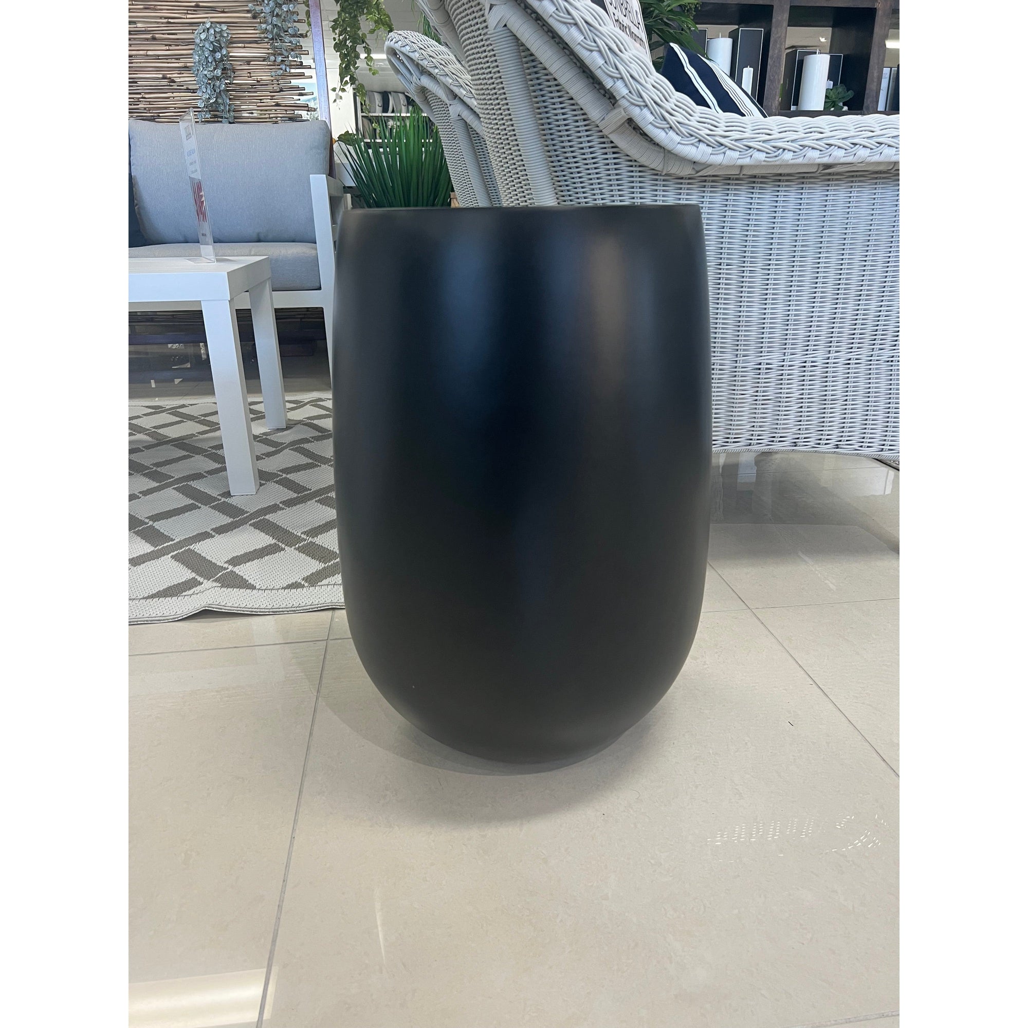 best-outdoor-furniture-Tall Vase Fibreglass Premium Matt Black