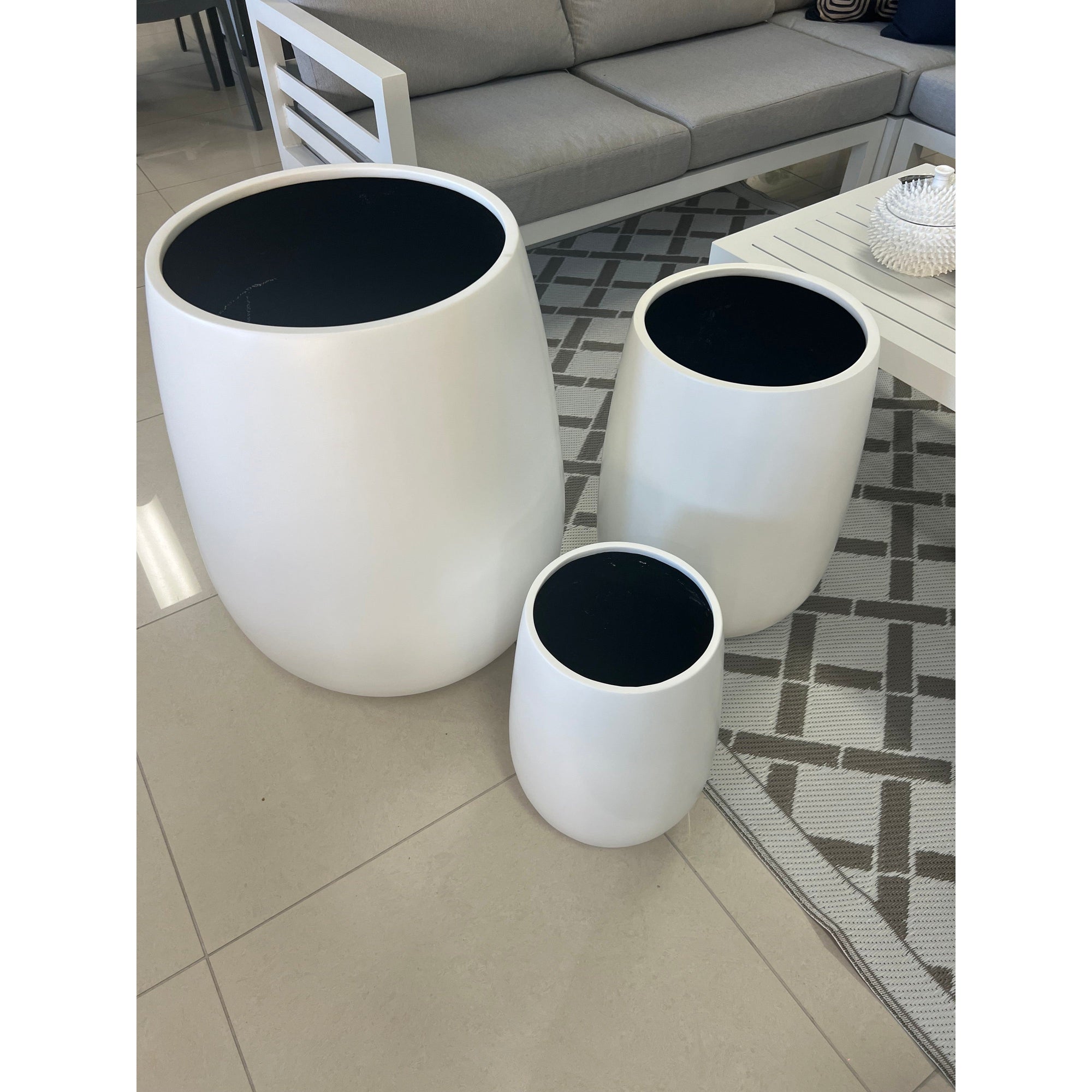 best-outdoor-furniture-Tall Vase Fibreglass Premium Pot Matt White