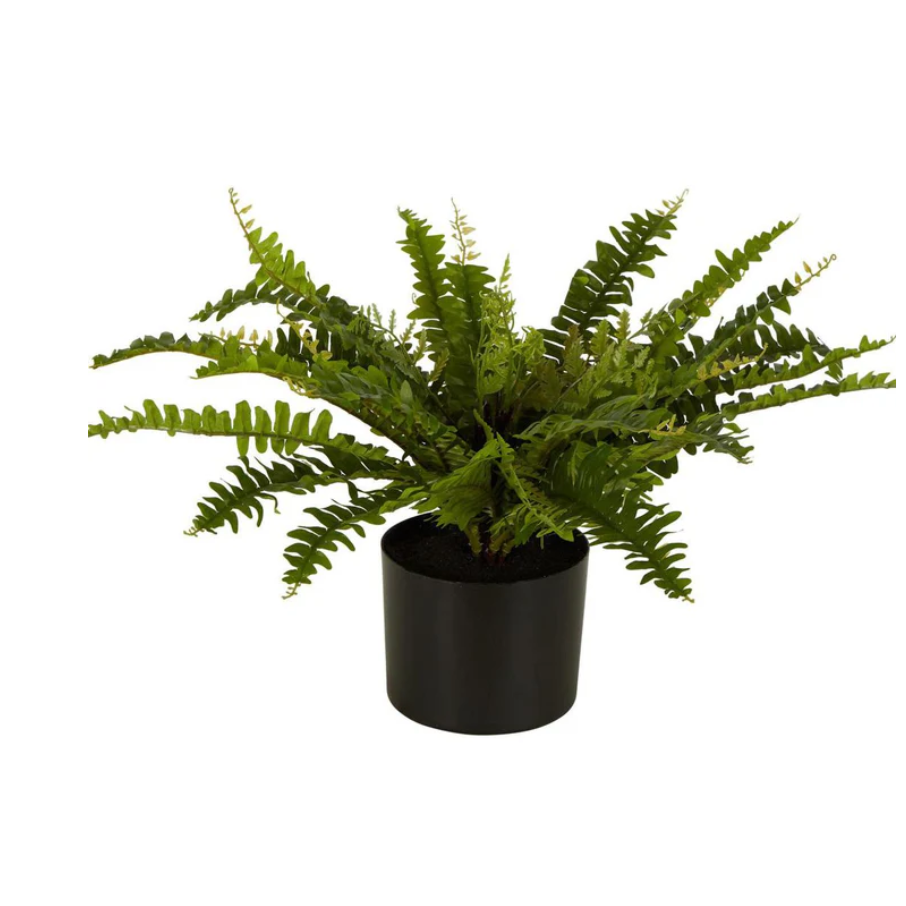 best-outdoor-furniture-Boston Fern in Blk Pot- Artificial Plant F235