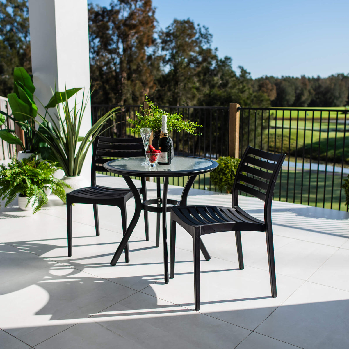 best-outdoor-furniture-Apollo Coventry - 3pce - Outdoor Bistro Set #color_BLACK