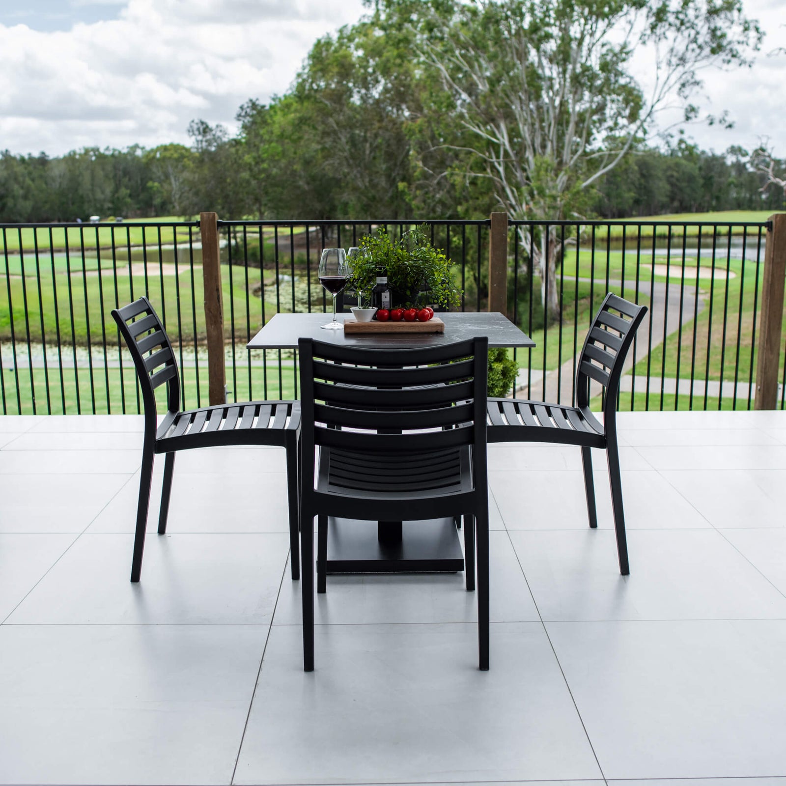 best-outdoor-furniture-Apollo Lennox - 5pce (80x80) - Outdoor Bistro Set - Outdoor Dining Set #color_BLACK