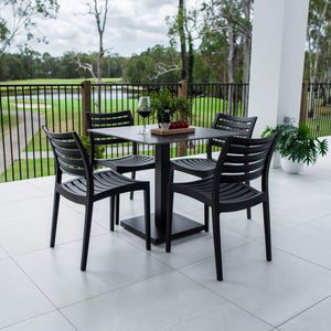 best-outdoor-furniture-Apollo Lennox - 5pce (80x80) - Outdoor Bistro Set - Outdoor Dining Set #color_BLACK