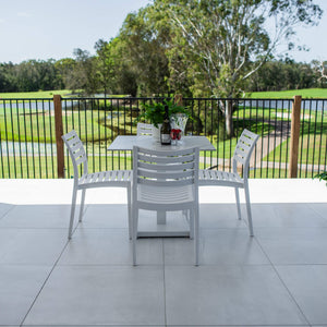 best-outdoor-furniture-Apollo Lennox - 5pce (80x80) - Outdoor Bistro Set - Outdoor Dining Set #color_WHITE