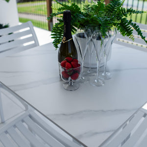 best-outdoor-furniture-Apollo Lennox - 5pce (80x80) - Outdoor Bistro Set - Outdoor Dining Set #color_WHITE