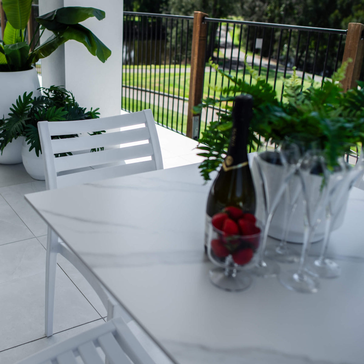 best-outdoor-furniture-Apollo Lennox - 5pce (80x80) - Outdoor Bistro Set - Outdoor Dining Set #color_WHITE