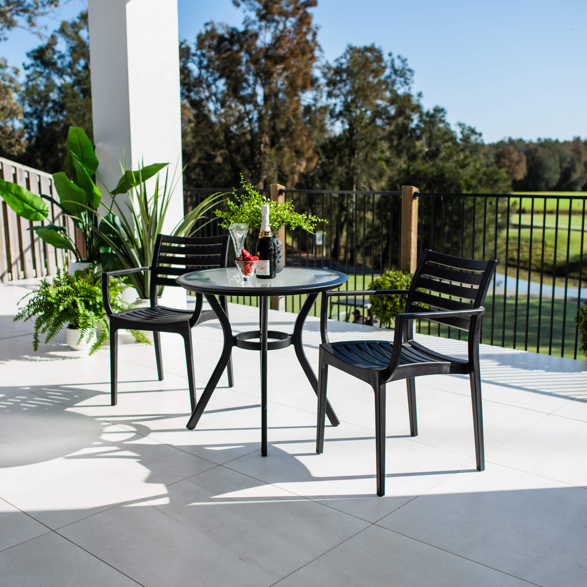 best-outdoor-furniture-Apollo XL Coventry - 3pce - Outdoor Bistro Set #color_BLACK