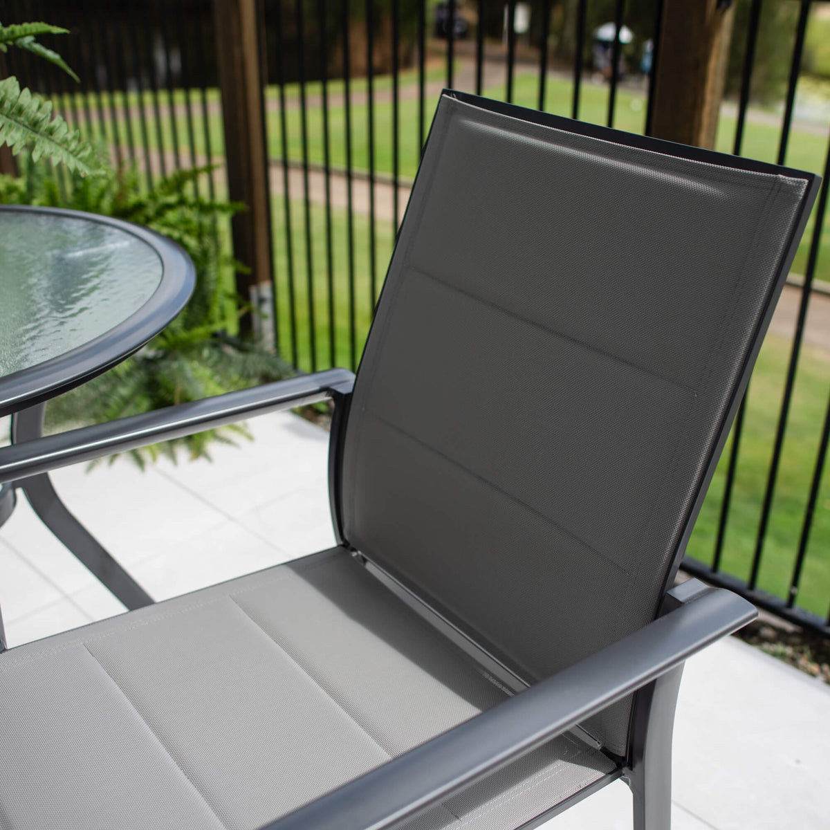 best-outdoor-furniture-Margot Alum - Coventry 76 - 3pce Outdoor Dining Set #color_GUNMETAL