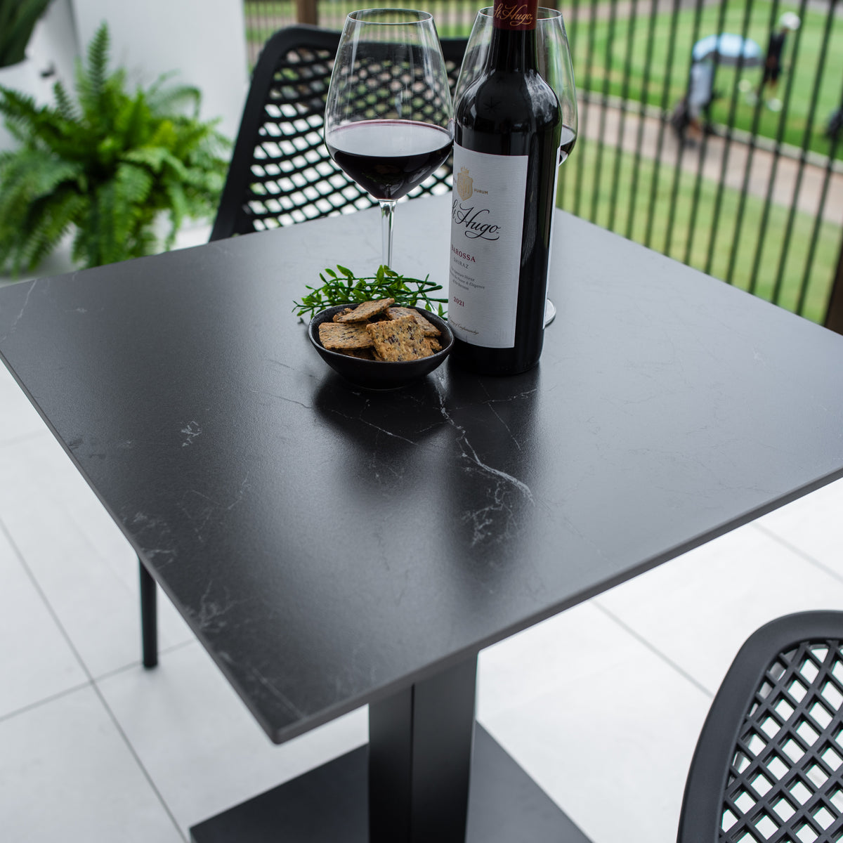 best-outdoor-furniture-Roma Lennox - 3pce (60x60) - Outdoor Bistro Set- Outdoor Dining Set #color_BLACK