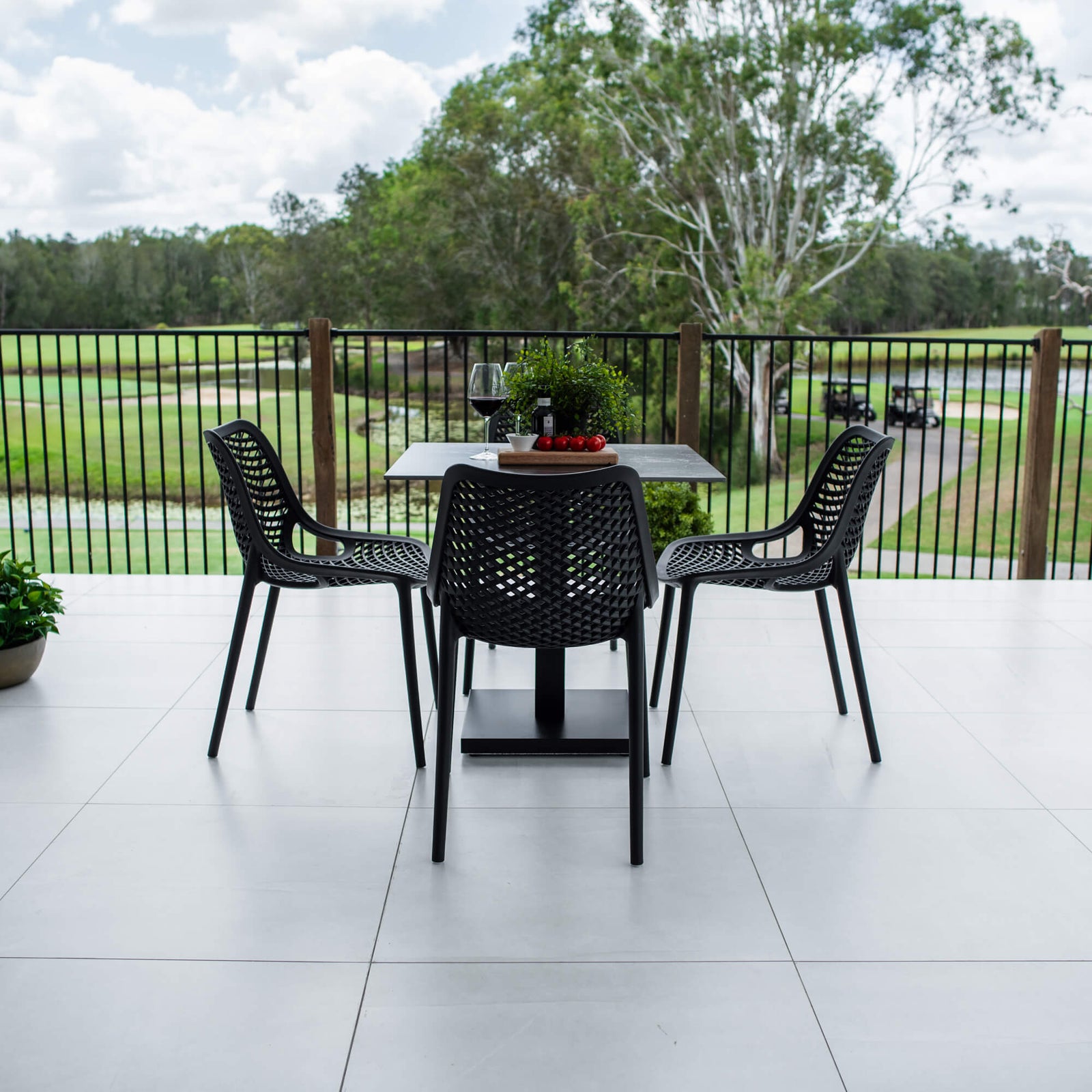 best-outdoor-furniture-Roma Lennox - 5pce (80x80) - Outdoor Bistro Set - Outdoor Dining Set #color_BLACK