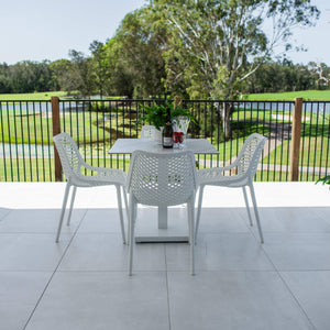 best-outdoor-furniture-Roma Lennox - 5pce (80x80) - Outdoor Bistro Set - Outdoor Dining Set #color_WHITE