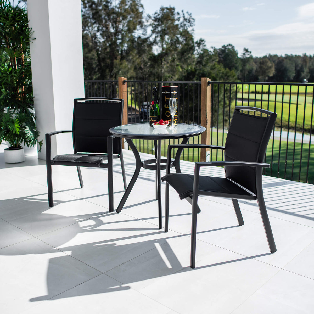 best-outdoor-furniture-Shelby Coventry - 3pce - Outdoor Bistro Set #color_BLACK