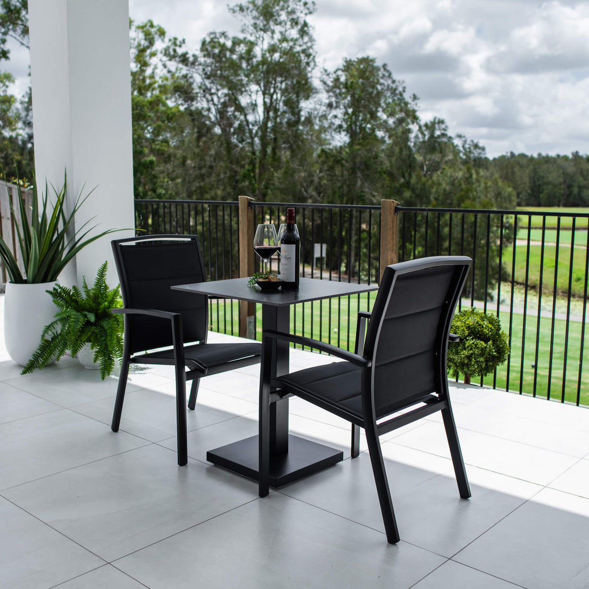 best-outdoor-furniture-Shelby Lennox - 3pce (60x60) - Outdoor Bistro Set - Outdoor Dining Set #color_BLACK