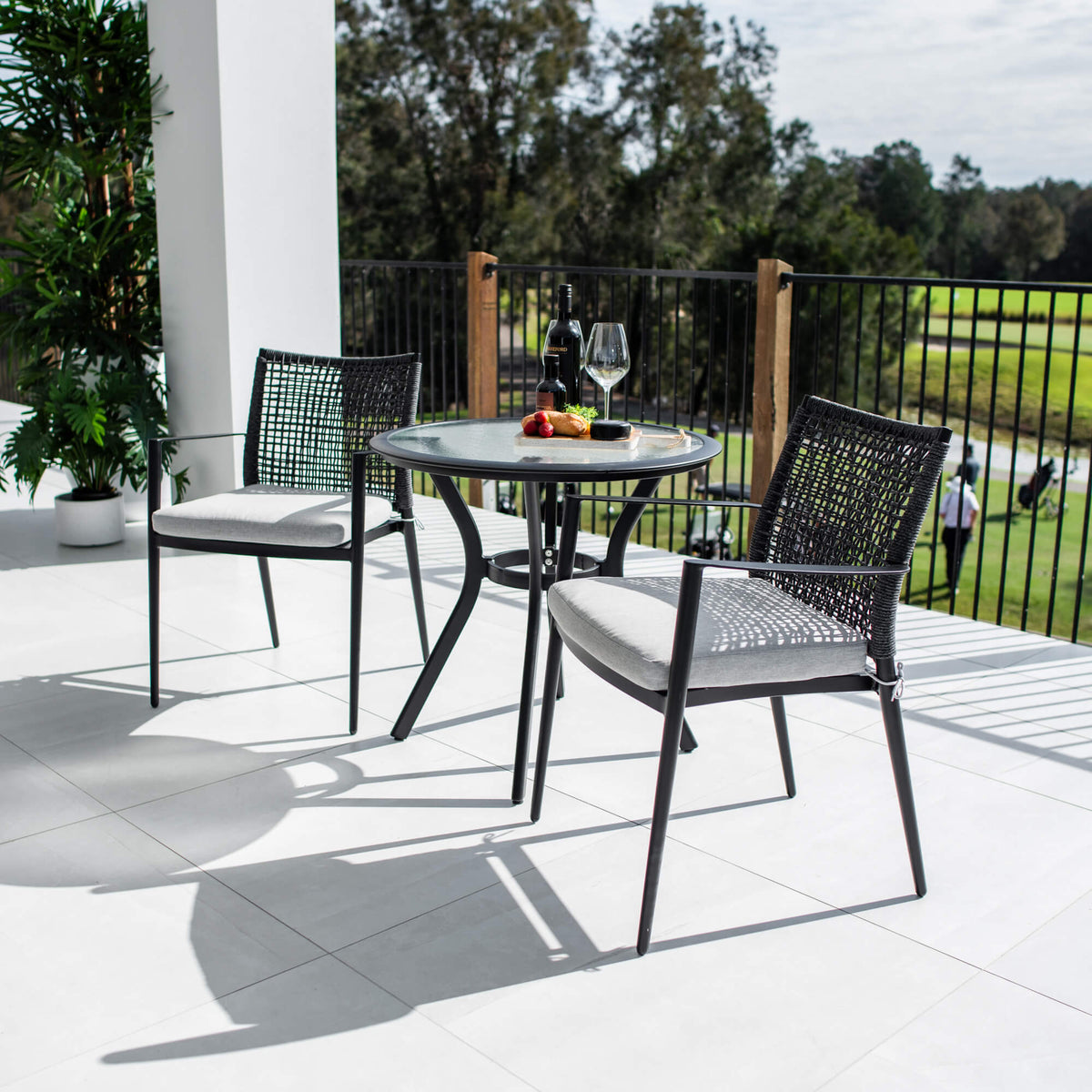 best-outdoor-furniture-Vienna Rope Coventry - 3pce  - Outdoor Bistro Set #color_BLACK