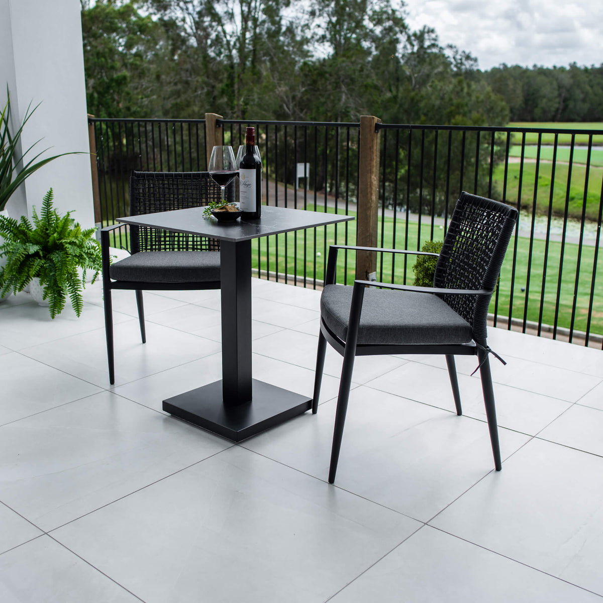 Vienna Rope Lennox - 3pce (60x60) - Outdoor Bistro Set - Outdoor Dining Set