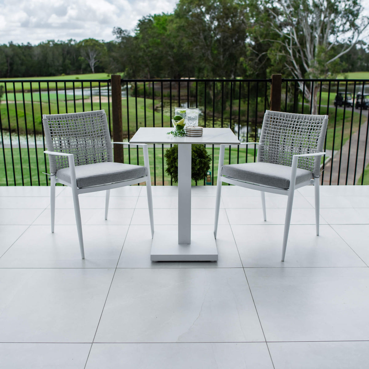 Vienna Rope Lennox - 3pce (60x60) - Outdoor Bistro Set - Outdoor Dining Set
