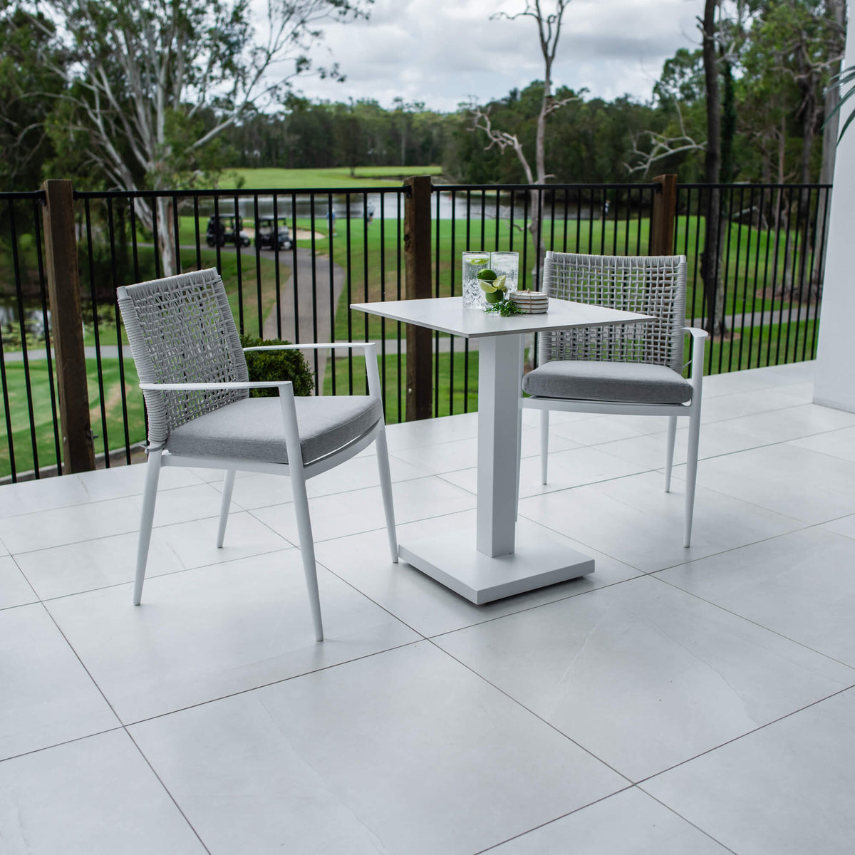 Vienna Rope Lennox - 3pce (60x60) - Outdoor Bistro Set - Outdoor Dining Set