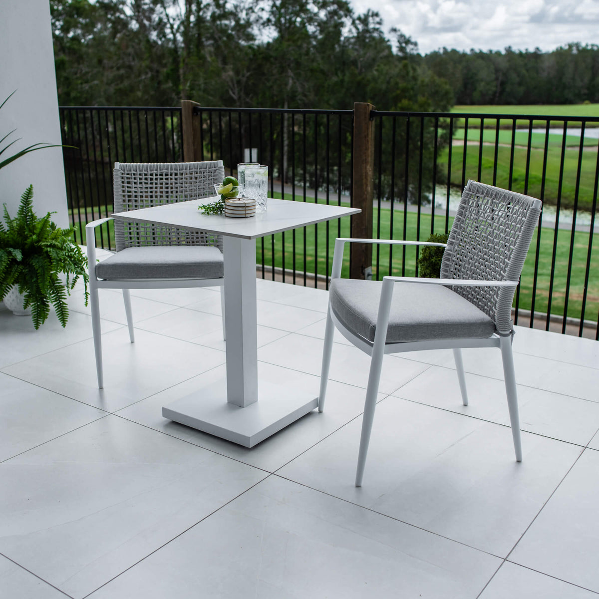 Vienna Rope Lennox - 3pce (60x60) - Outdoor Bistro Set - Outdoor Dining Set