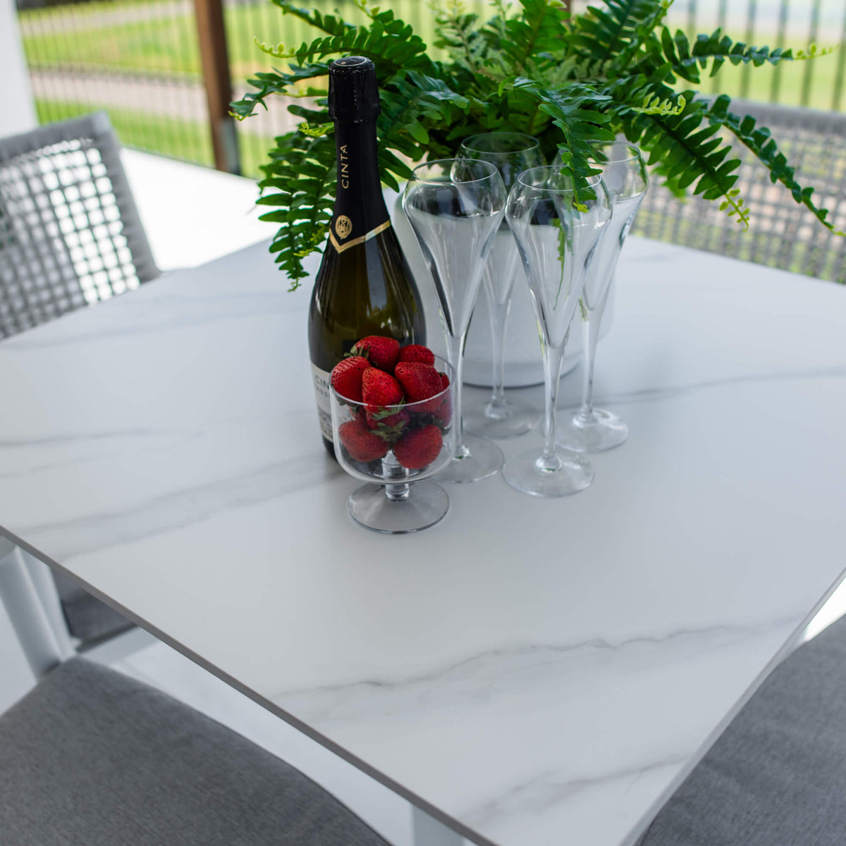 best-outdoor-furniture-Vienna Rope Lennox - 5pce (80x80) - Outdoor Bistro Set - Outdoor Dining Set #color_WHITE