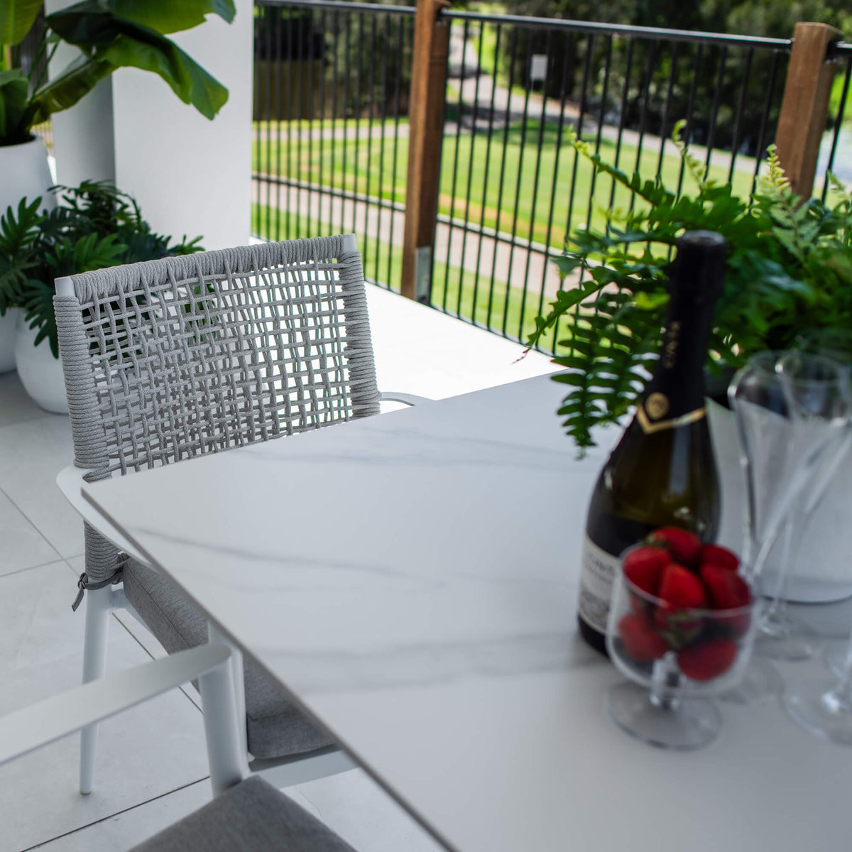 best-outdoor-furniture-Vienna Rope Lennox - 5pce (80x80) - Outdoor Bistro Set - Outdoor Dining Set #color_WHITE