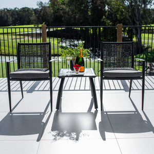 best-outdoor-furniture-Vienna Rope Shelby - 3pce - Outdoor Bistro Set #color_BLACK