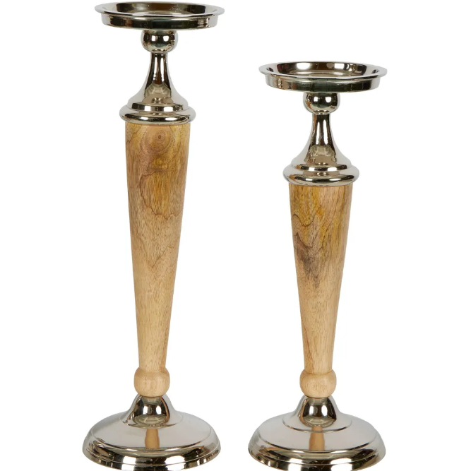 best-outdoor-furniture-Atlas Aluminium Wooden Candle Holder Small