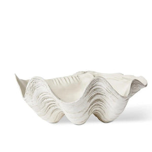 best-outdoor-furniture-Clam Shell Sculpture - White 33 x 27 x 15cm