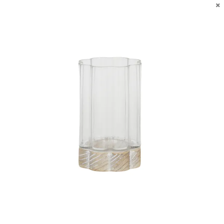best-outdoor-furniture-Flower Glass/Wood Hurricane White