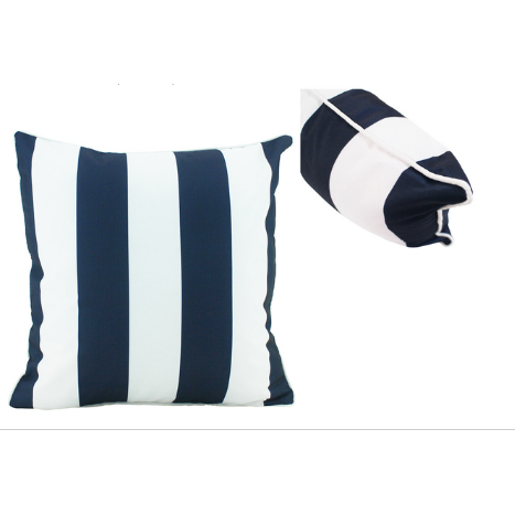 Navy Stripe Cushion 50 x 50cm