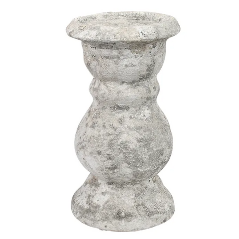 Pompei Ceramic Candeholder 13.5 x 24.5 White