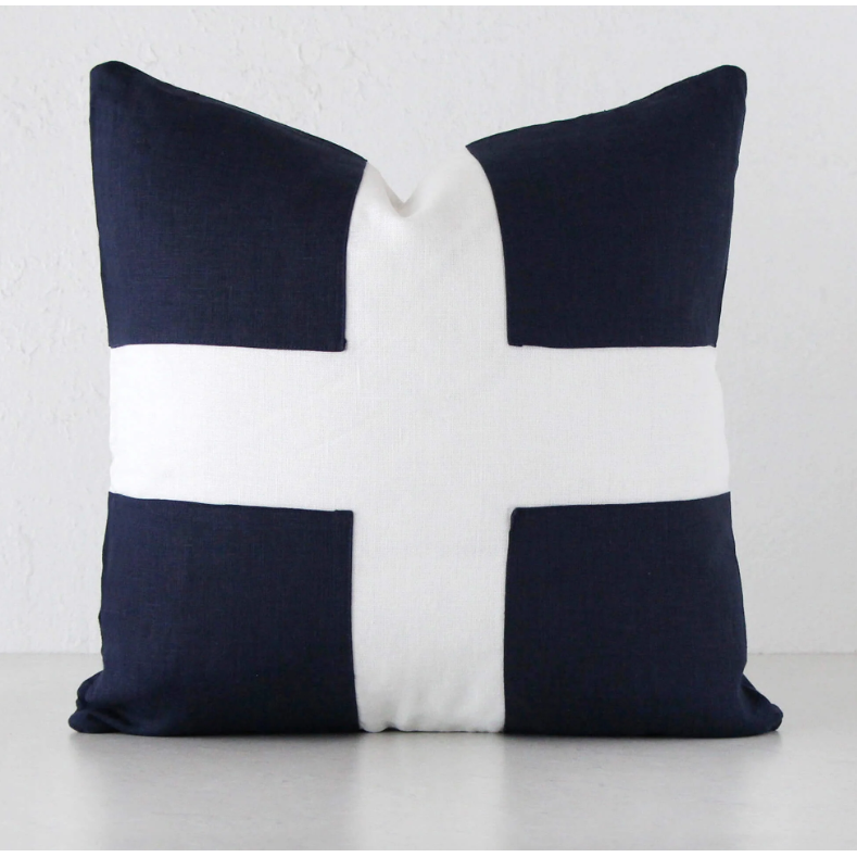 Linen Riva Navy - Indoor Cushion (50 x 50)