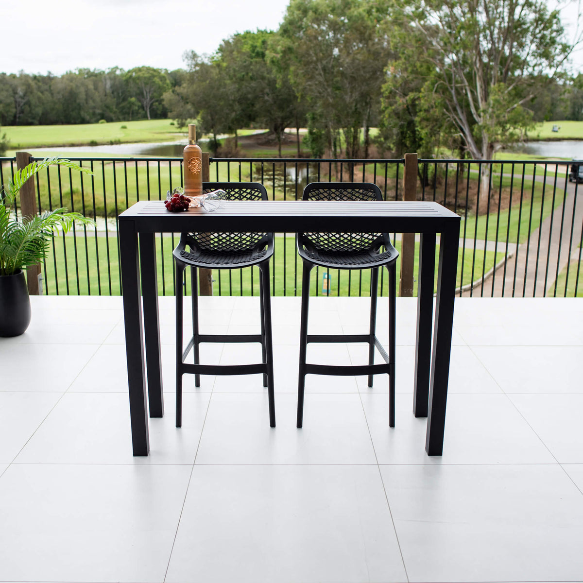 best-outdoor-furniture-Air 75 Aria - 3pce (130x45) - Outdoor Bar Set #color_BLACK