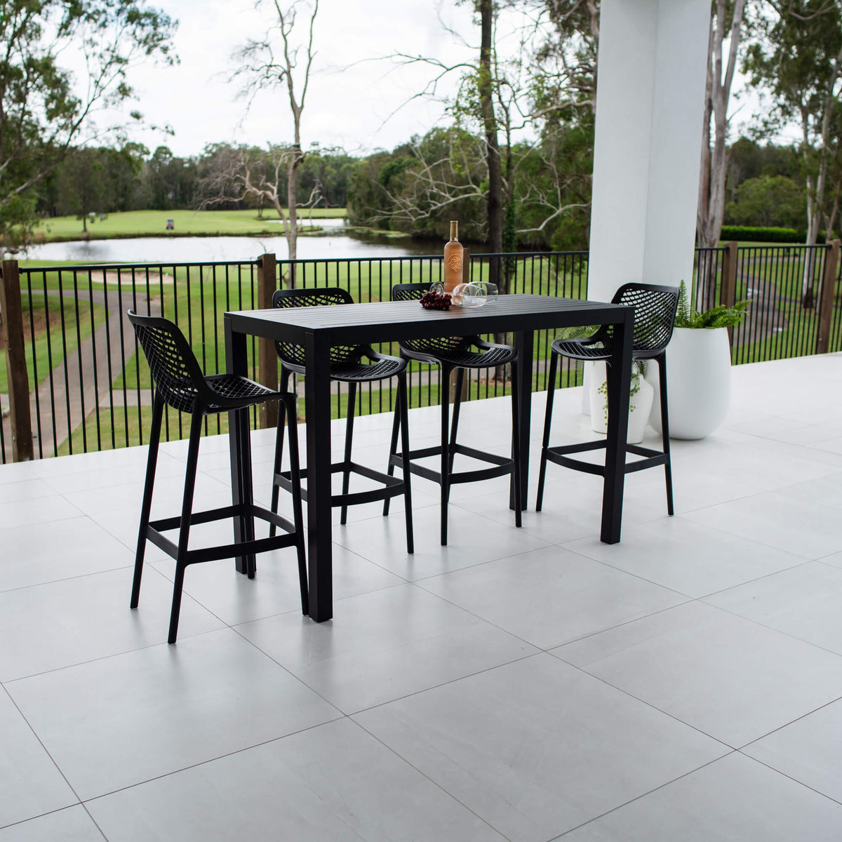 best-outdoor-furniture-Air 75 Aria - 5pce (150x65) - Outdoor Bar Set #color_BLACK