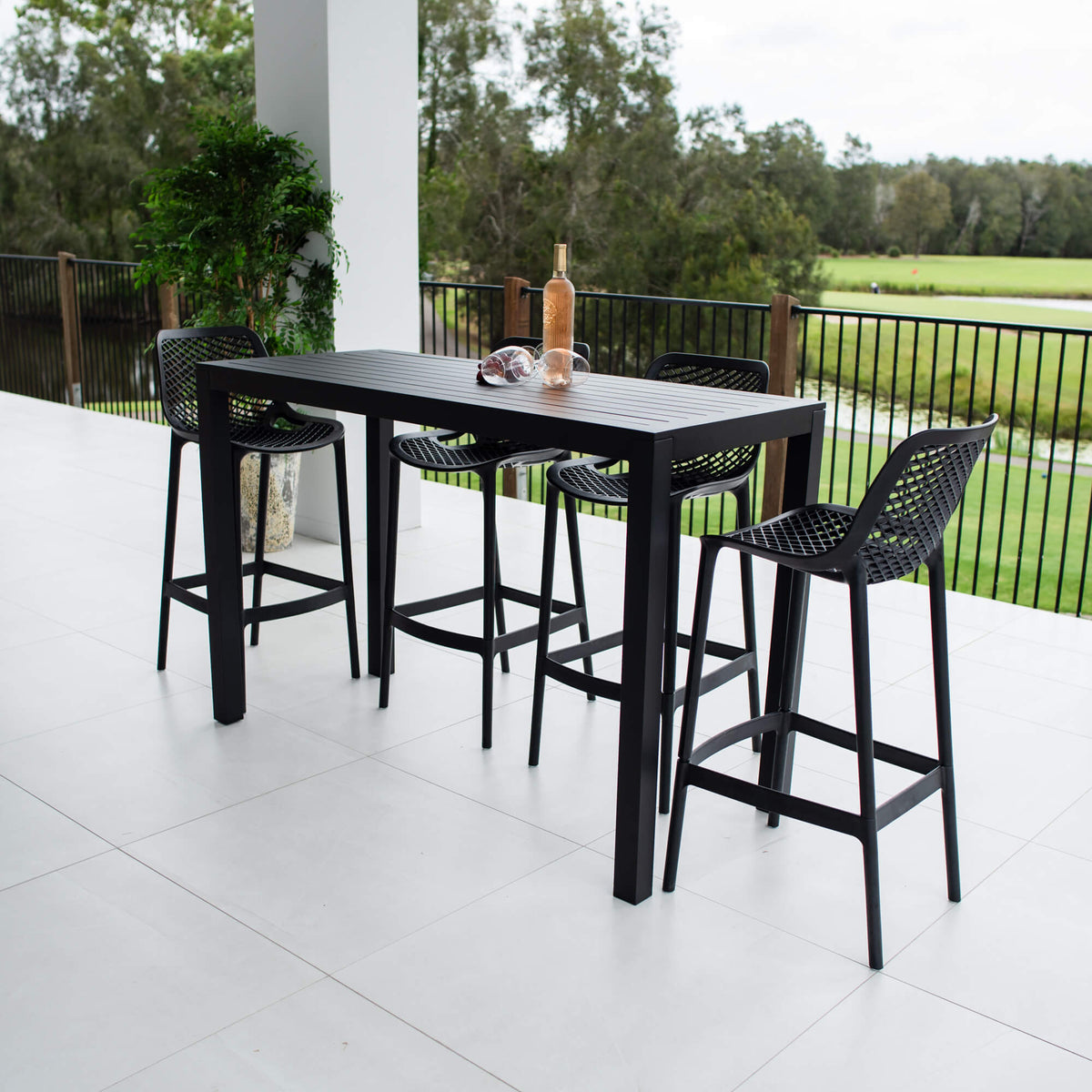 best-outdoor-furniture-Air 75 Aria - 5pce (150x65) - Outdoor Bar Set #color_BLACK