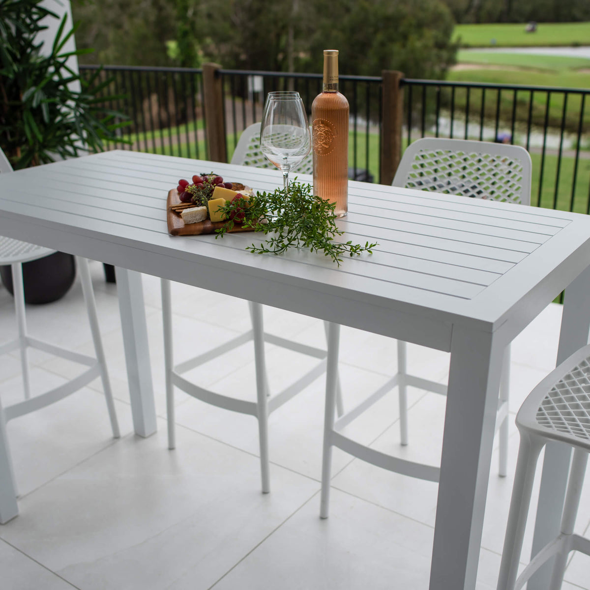 best-outdoor-furniture-Air 75 Aria - 5pce (150x65) - Outdoor Bar Set #color_WHITE