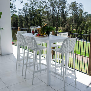 best-outdoor-furniture-Air 75 - Alum Slat Bar - 7pce - Outdoor Bar Set #color_WHITE