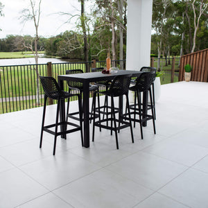 best-outdoor-furniture-Air 75 - Alum Slat Bar - 7pce - Outdoor Bar Set #color_BLACK