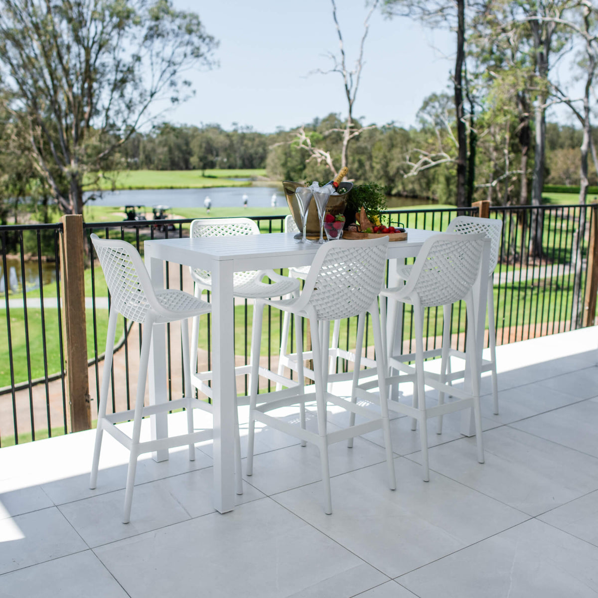 best-outdoor-furniture-Air 75 - Alum Slat Bar - 7pce - Outdoor Bar Set #color_WHITE