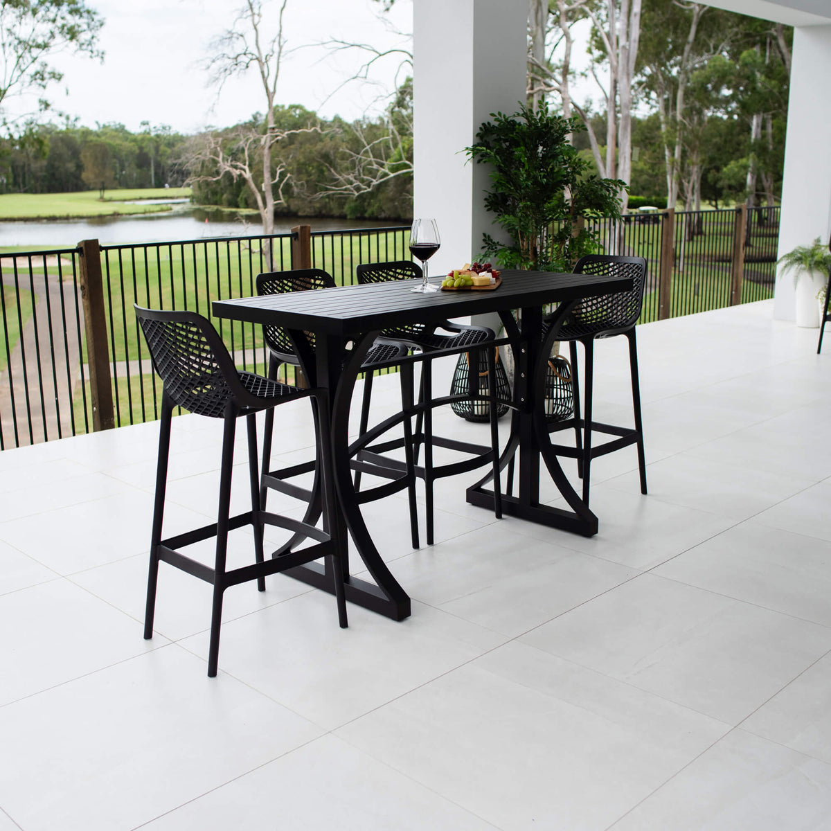 best-outdoor-furniture-Air 75 - Bergen Slat Bar 150 - 5pce - Outdoor Bar Set #color_BLACK